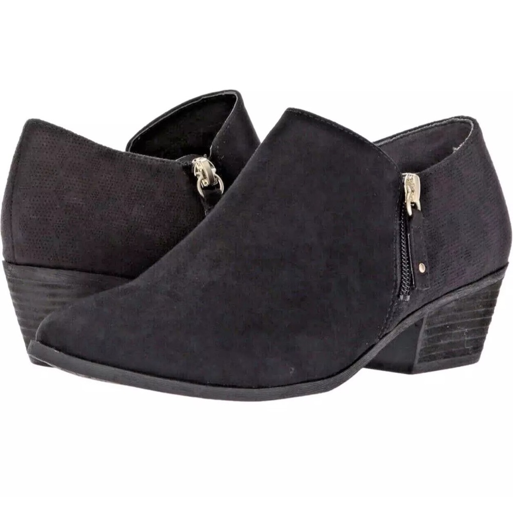 Dr. Scholl's Bootie Women's Brief-Ankle Size 9.5 M Black Microfiber Suede Memory